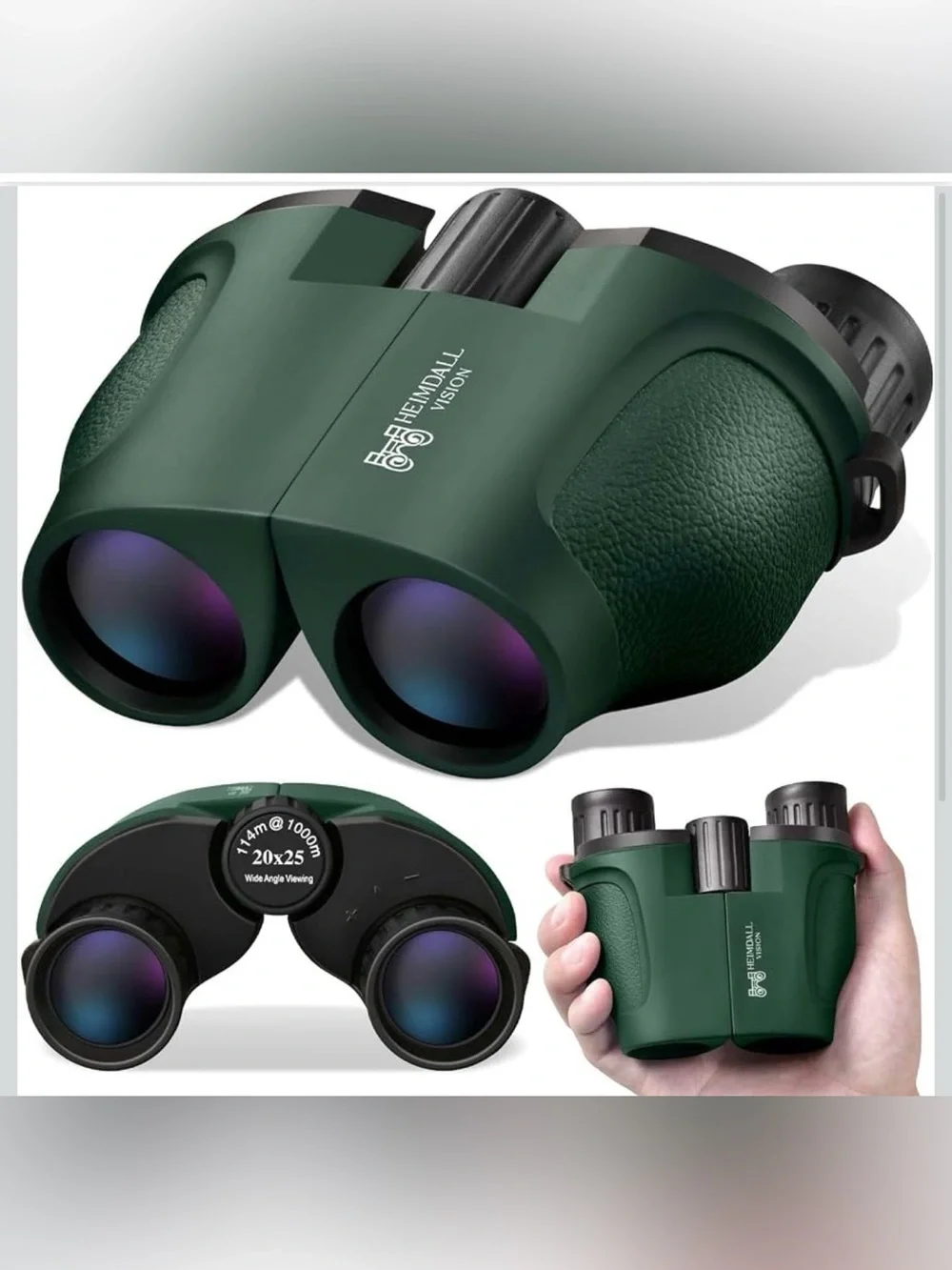 20x25 Green Compact Binoculars